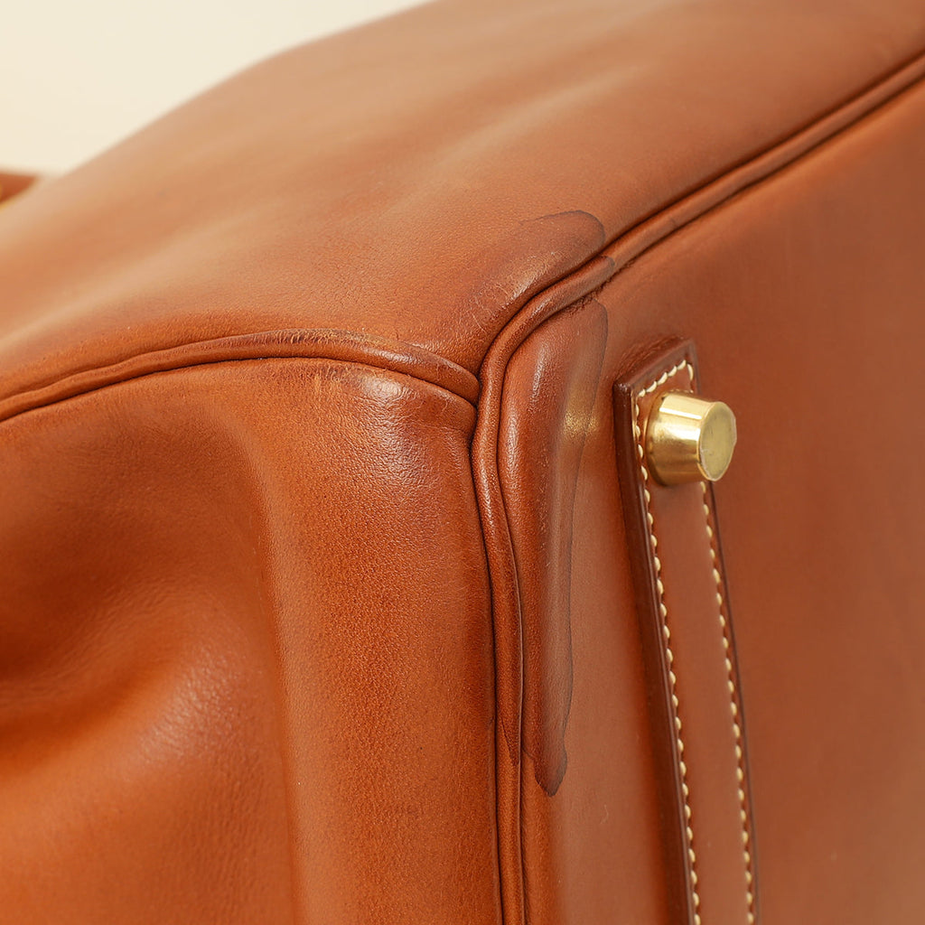 Hermes Gold Birkin 35 Barenia Bag