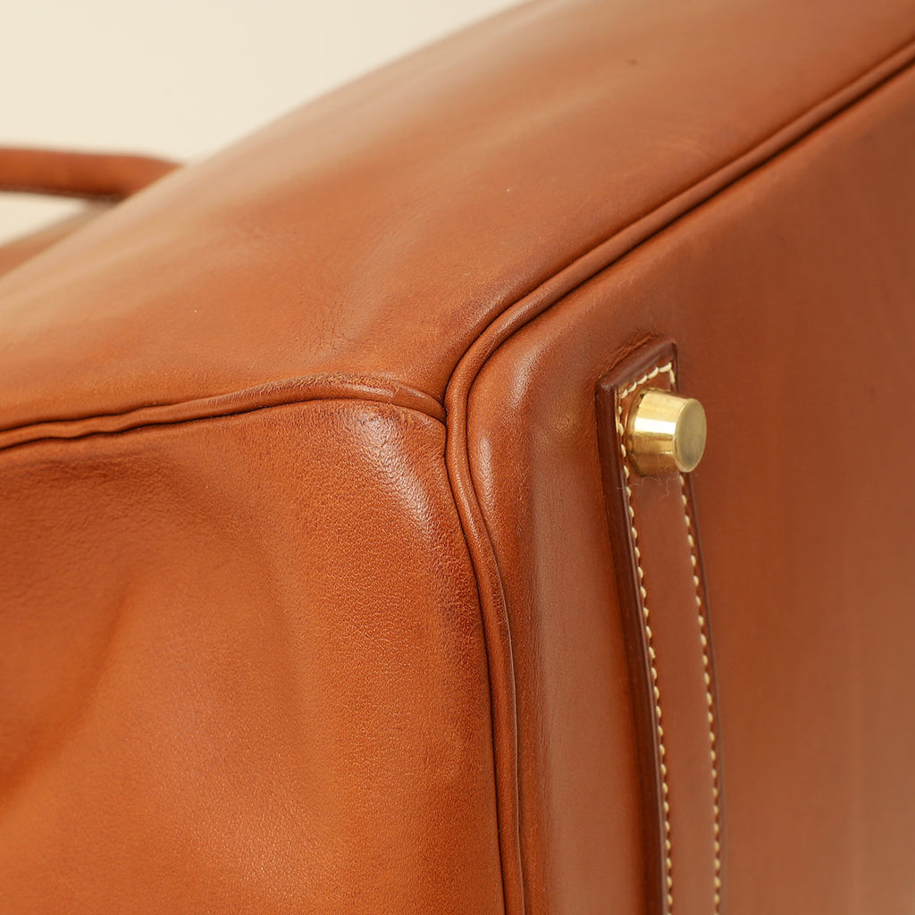 Hermes Gold Birkin 35 Barenia Bag