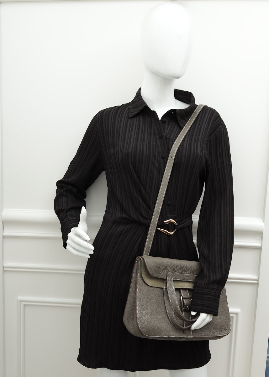 Hermes Gris Etain Halzan 31 Bag