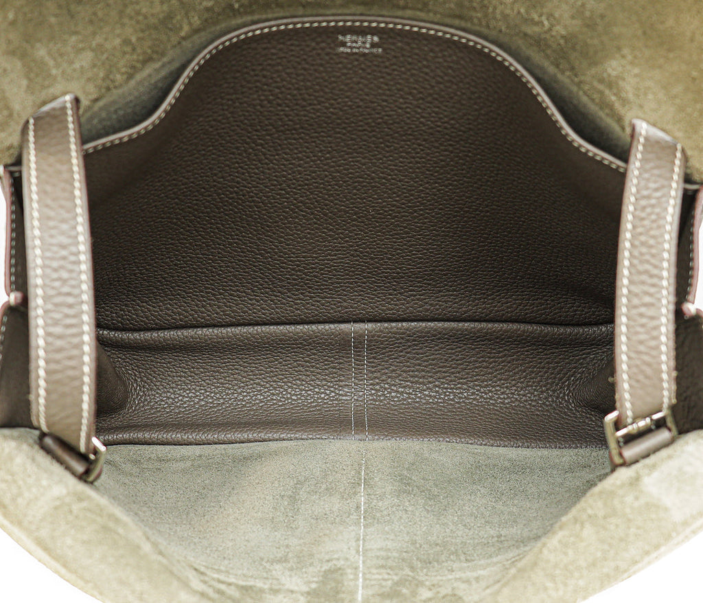 Hermes Gris Etain Halzan 31 Bag