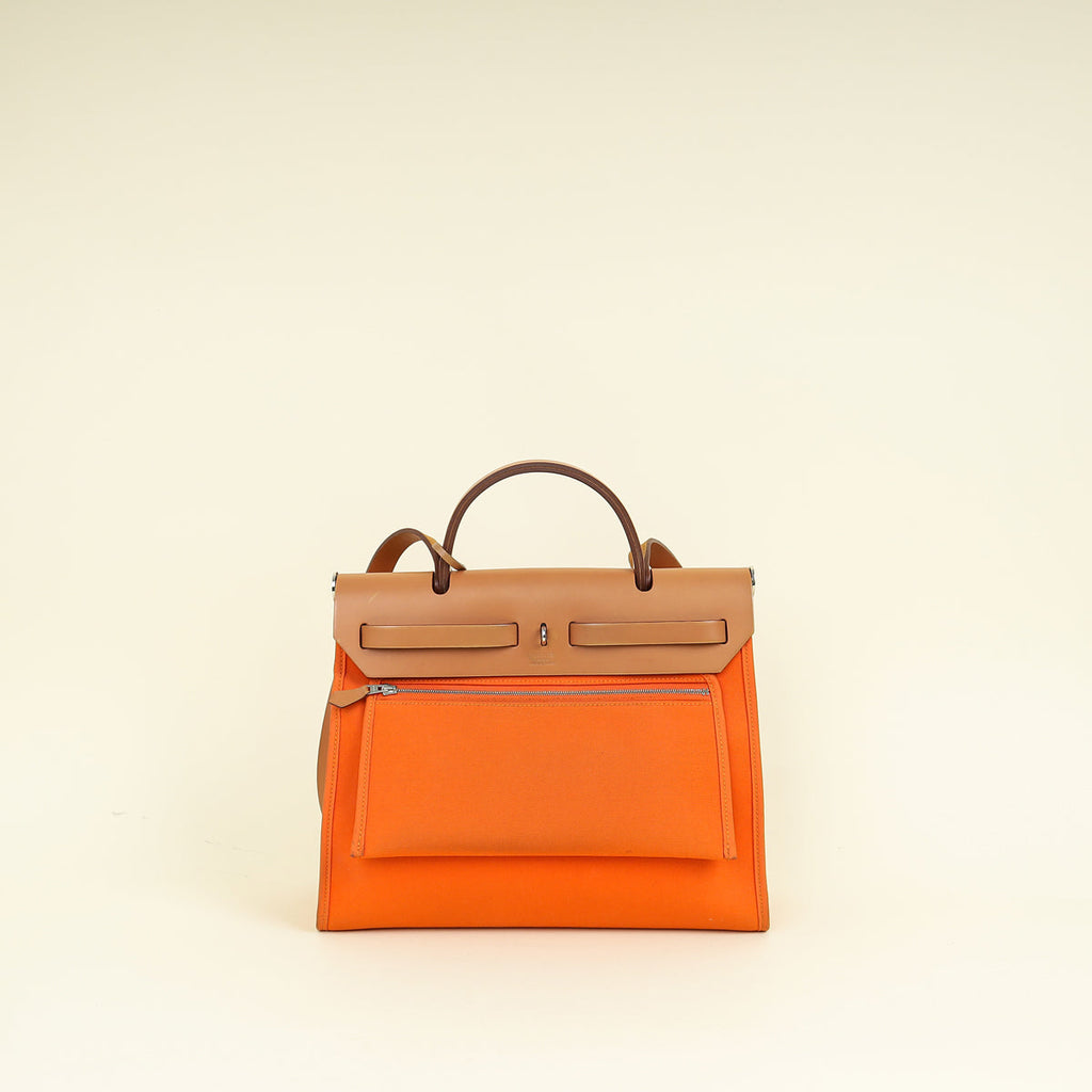 Hermes Orange Sellier Herbag Zip 31 PM Bag