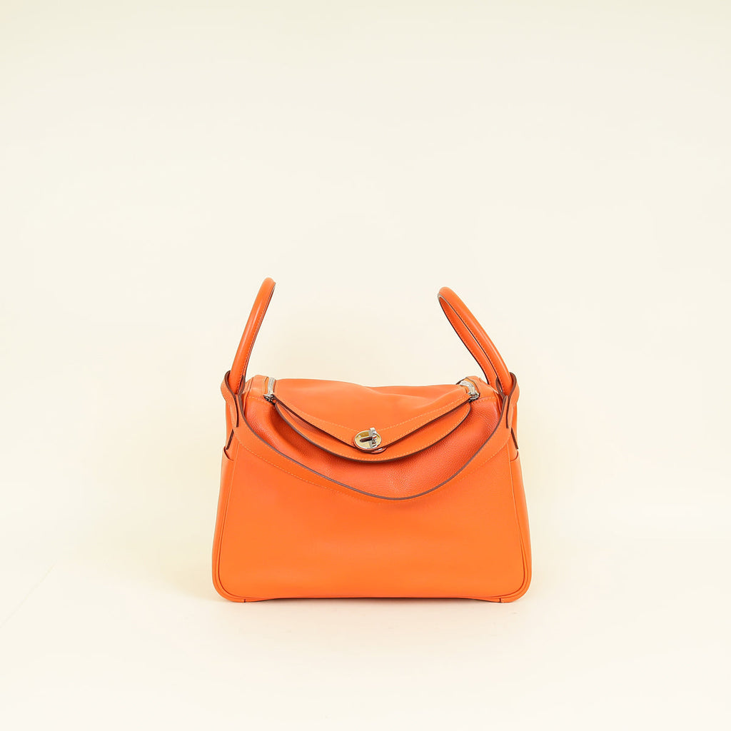 Hermes Orange Lindy 30 Evercolor Bag