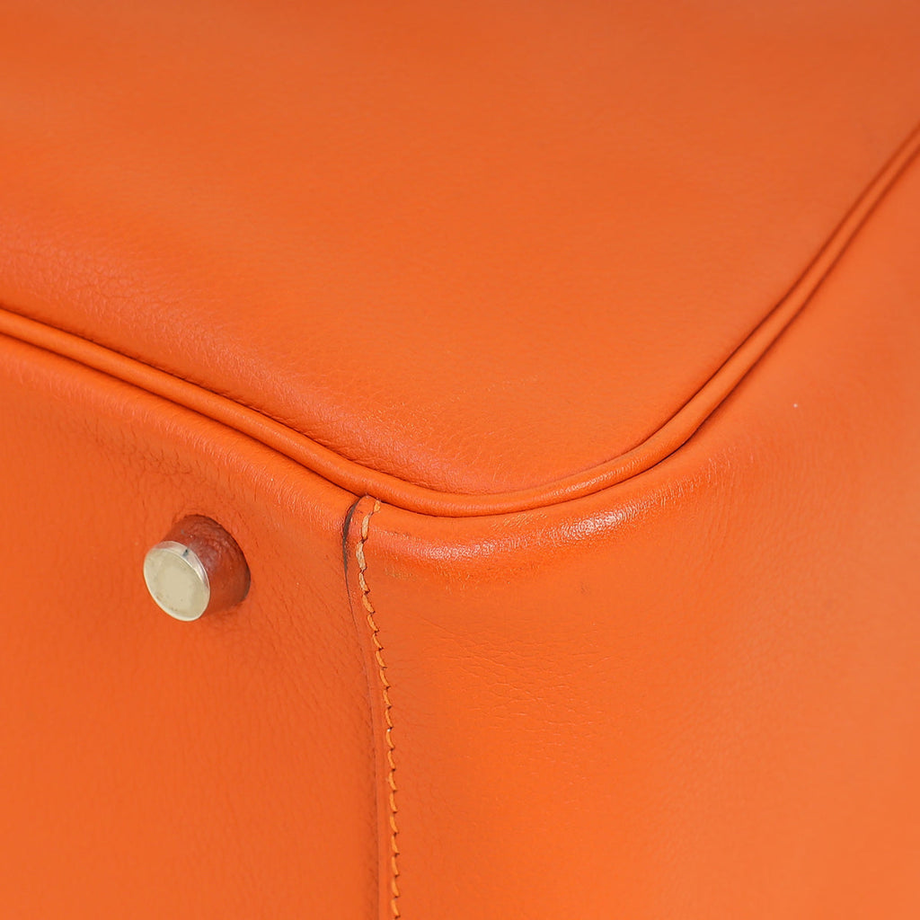 Hermes Orange Lindy 30 Evercolor Bag