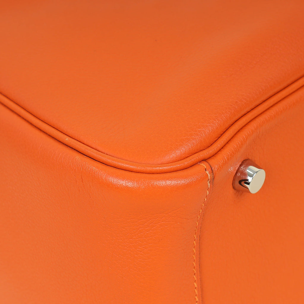 Hermes Orange Lindy 30 Evercolor Bag