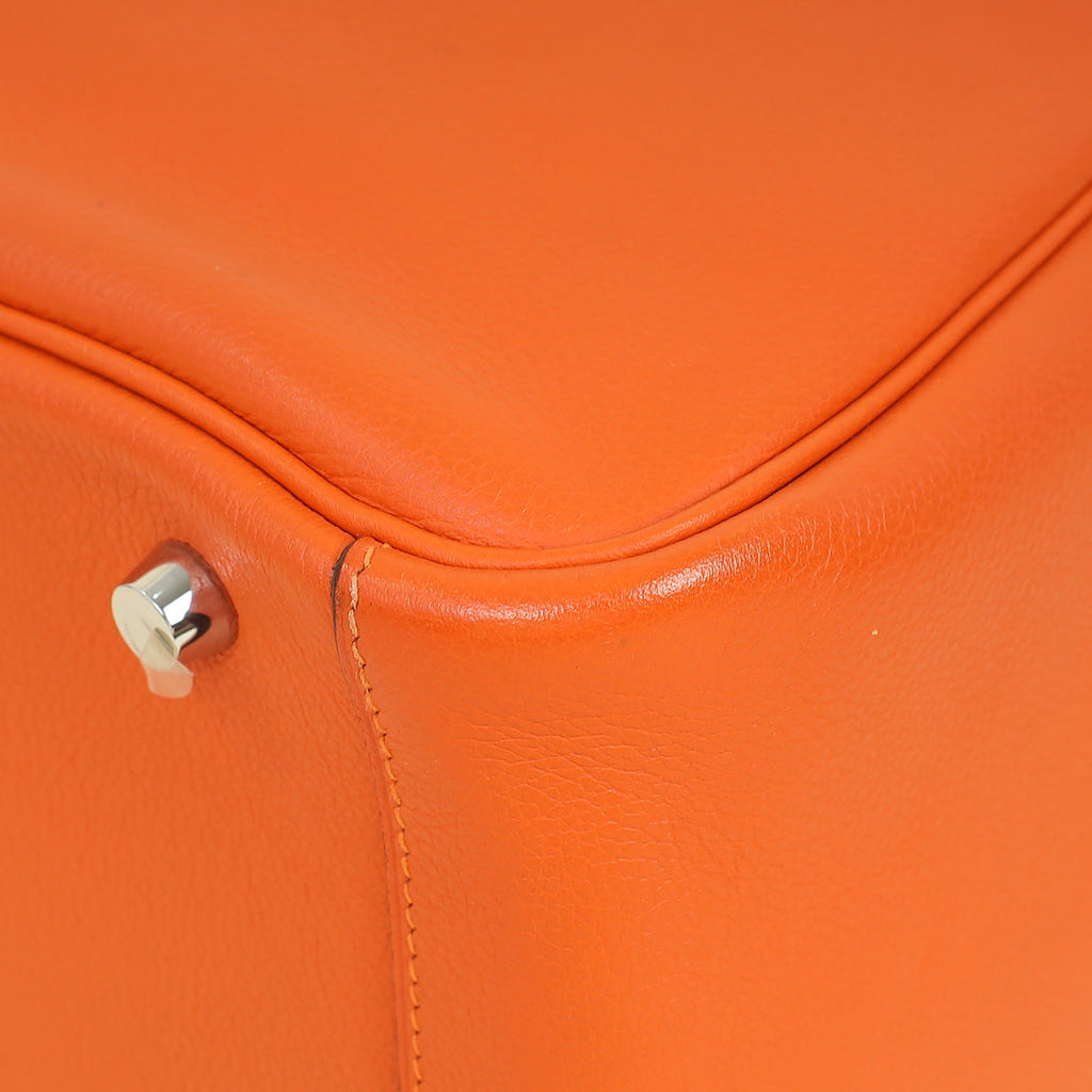 Hermes Orange Lindy 30 Evercolor Bag