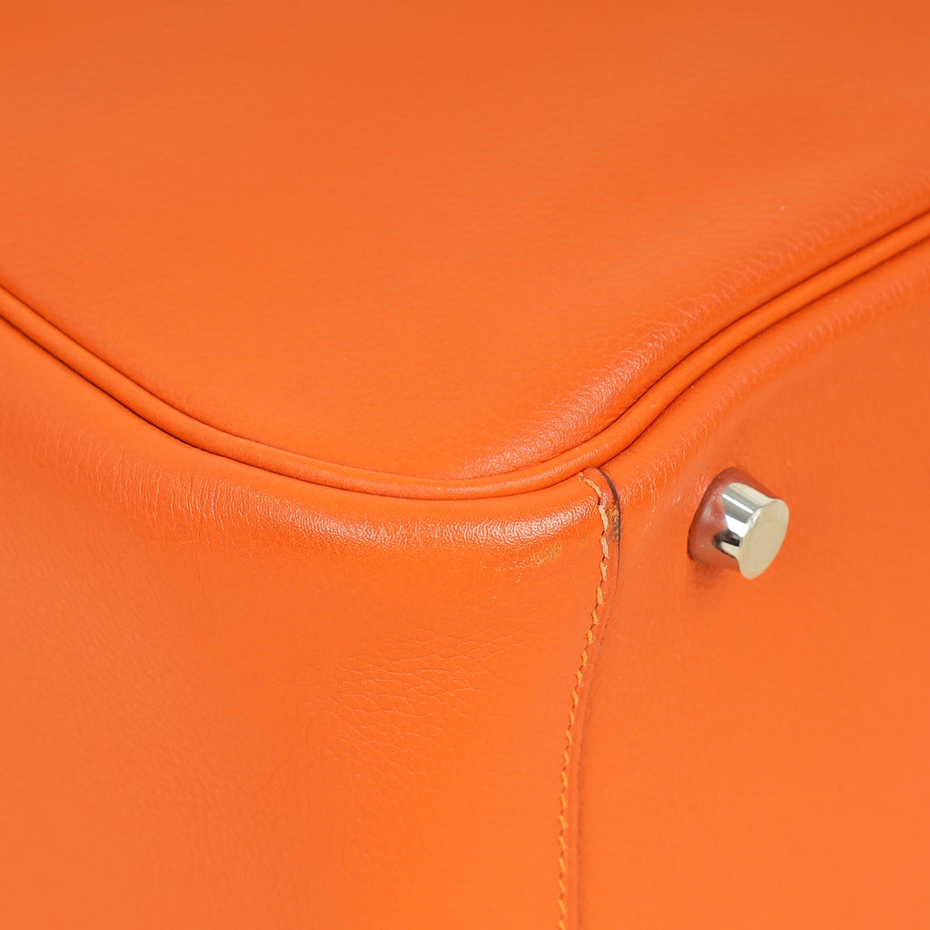 Hermes Orange Lindy 30 Evercolor Bag