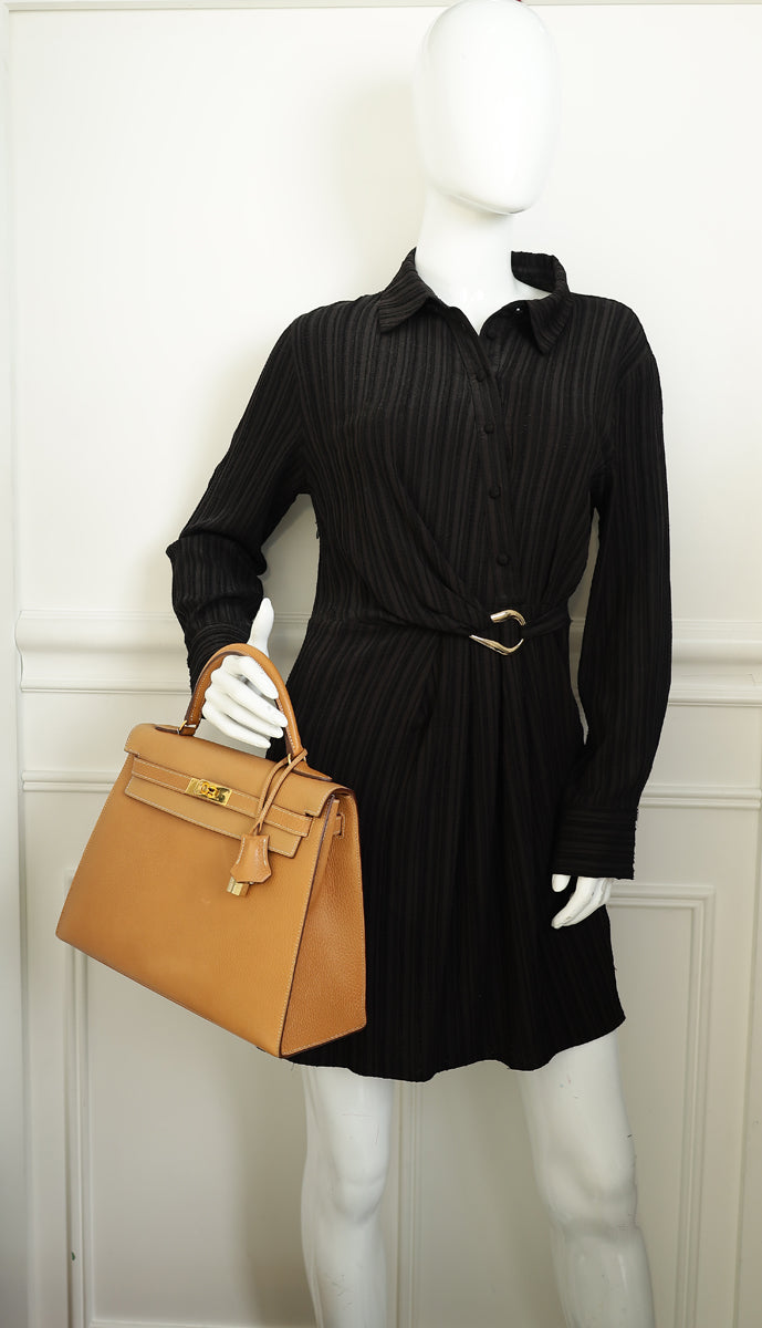 Hermes Naturelle Vintage Sellier Kelly 32 Bag