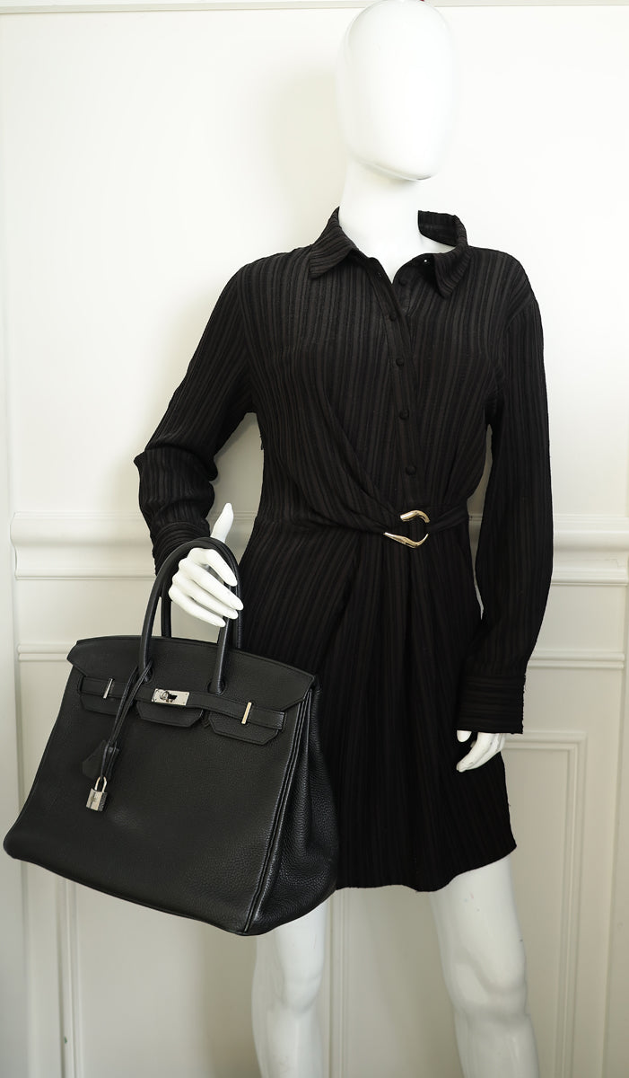 Hermes Noir Birkin 35 Bag