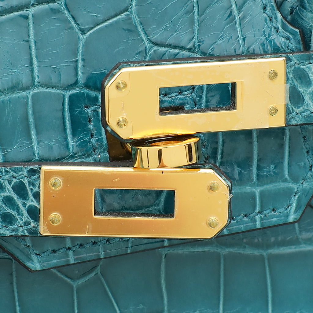 Hermes Colvert Shiny Porosus Crocodile Birkin 25 Bag