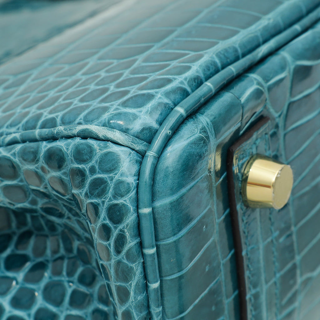 Hermes Colvert Birkin 25 Shiny Porosus Crocodile Bag