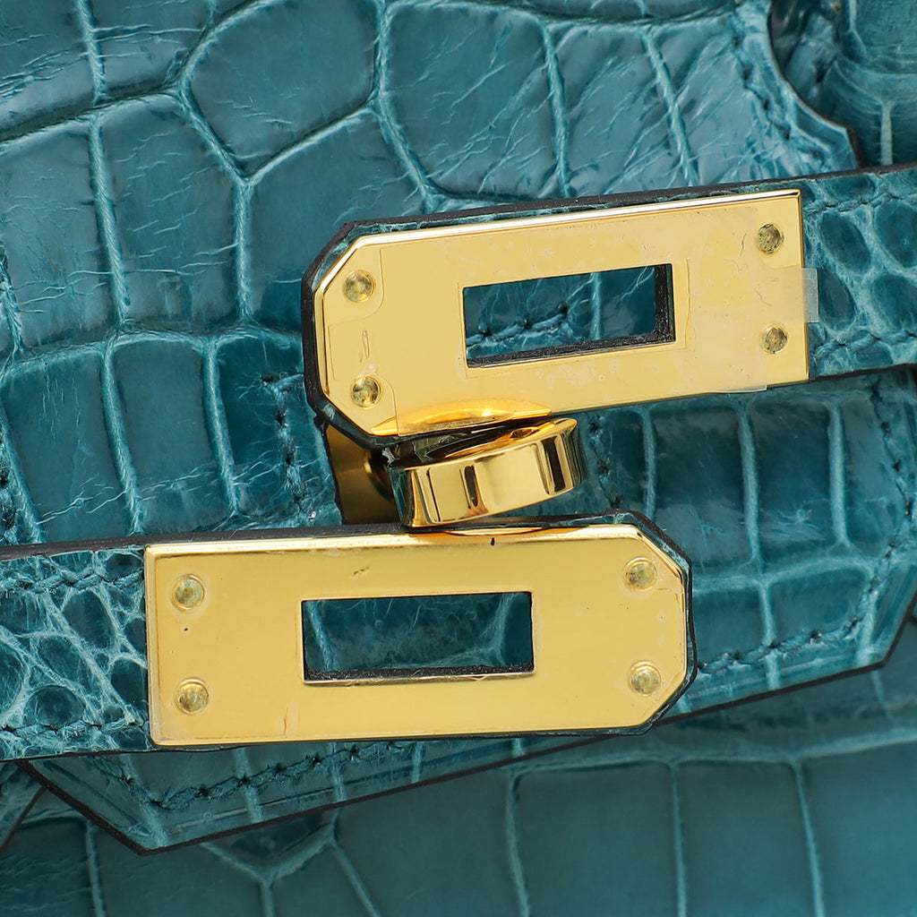 Hermes Colvert Birkin 25 Shiny Porosus Crocodile Bag