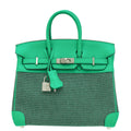 Hermes Tricolor Birkin 25 Swift Toile Quadrille Bag