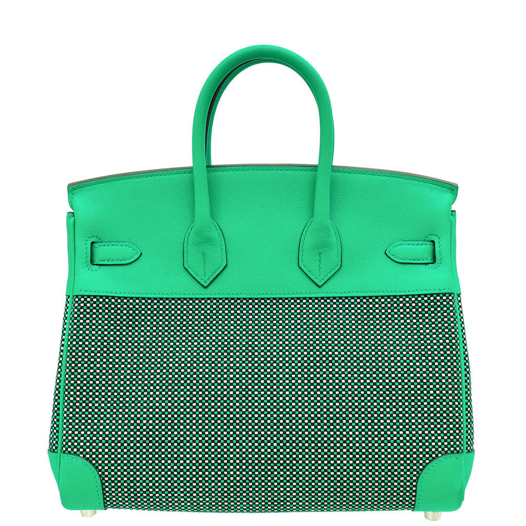 Hermes Tricolor Birkin 25 Swift Toile Quadrille Bag