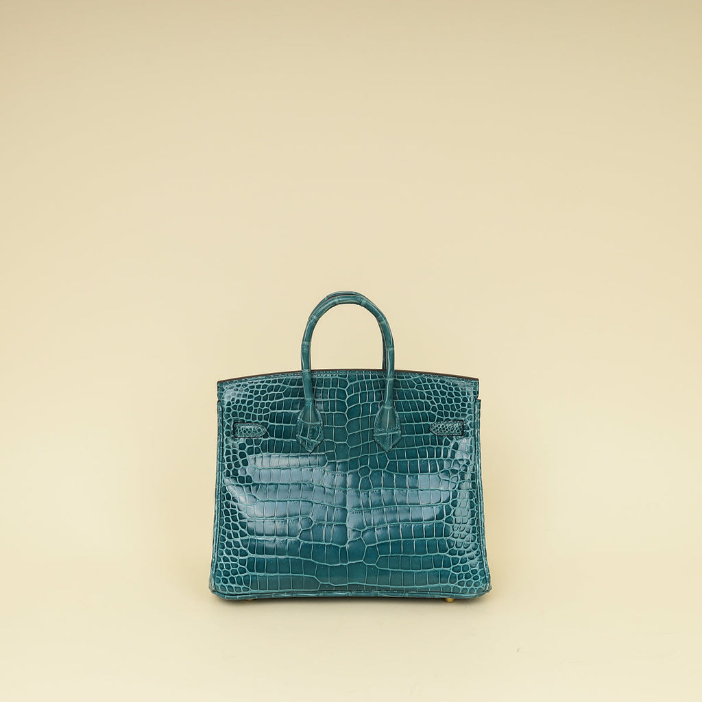 Hermes Colvert Shiny Porosus Crocodile Birkin 25 Bag