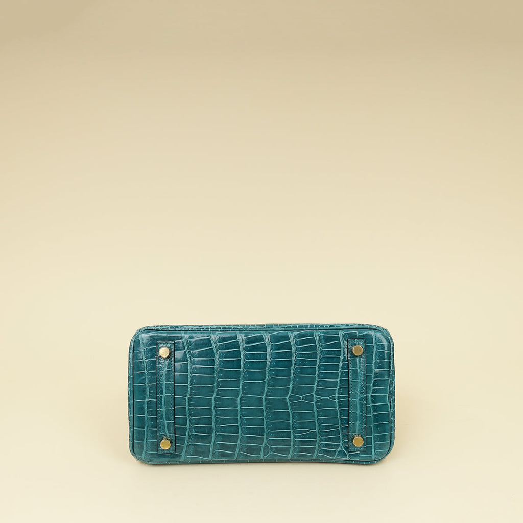 Hermes Colvert Shiny Porosus Crocodile Birkin 25 Bag