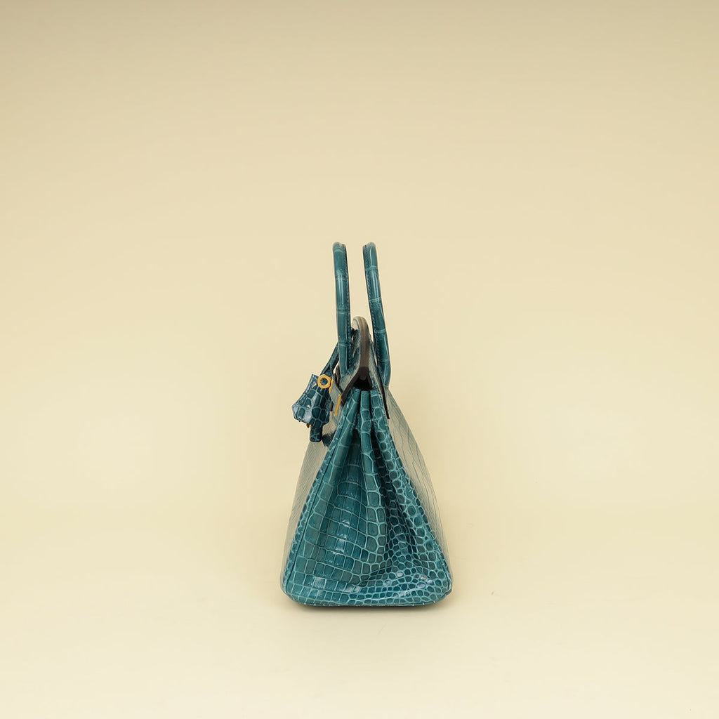 Hermes Colvert Shiny Porosus Crocodile Birkin 25 Bag