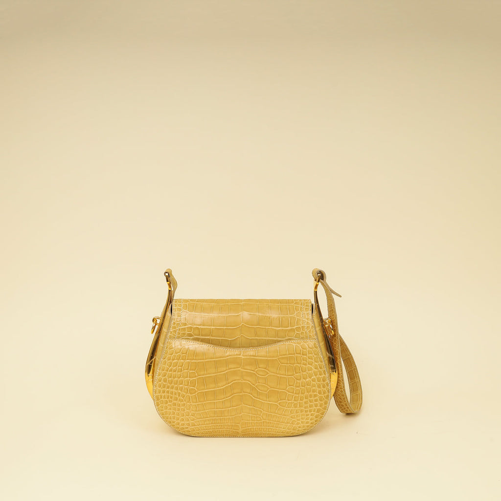 Hermes Jaune Poussin Alligator Passe-Guide Bag