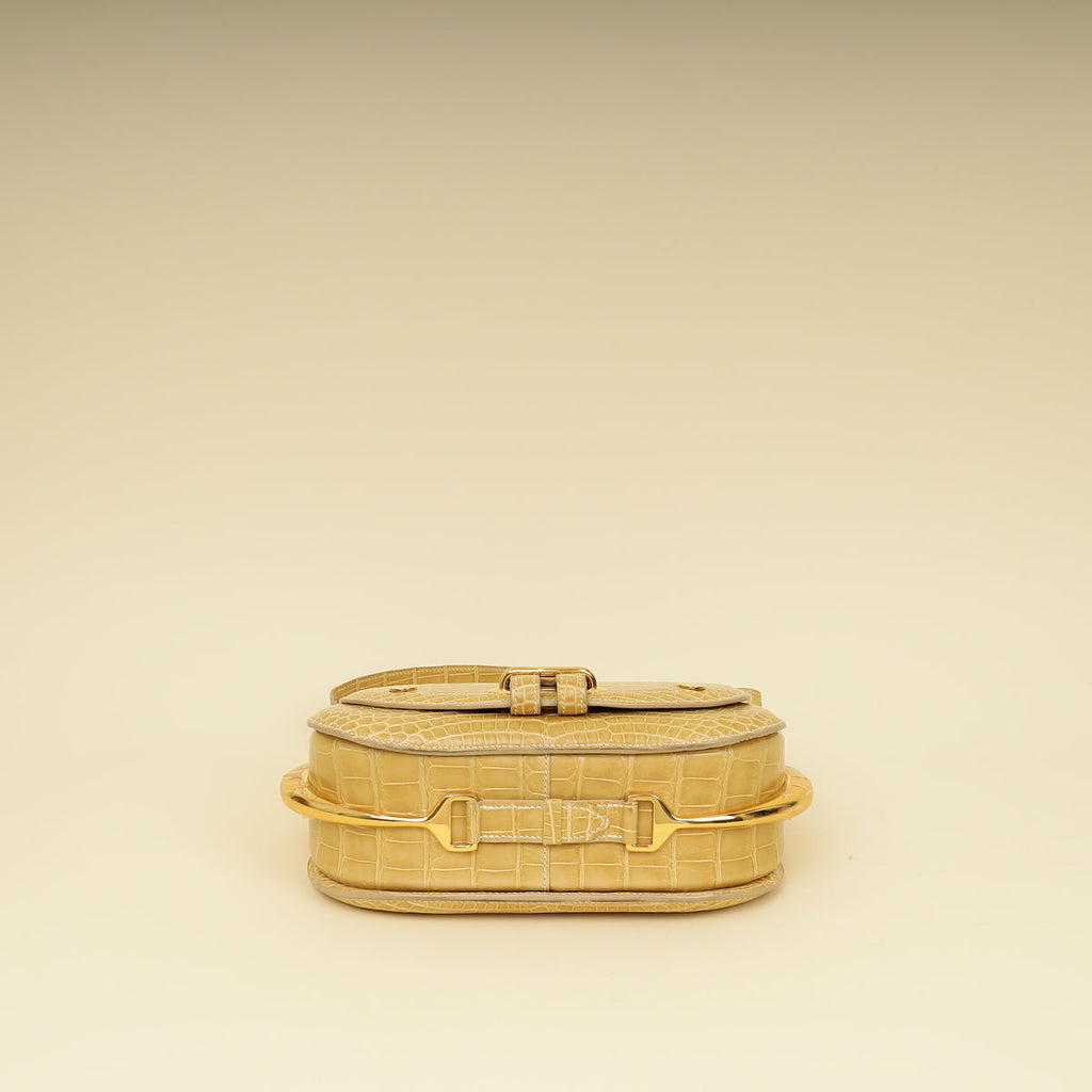 Hermes Jaune Poussin Alligator Passe-Guide Bag