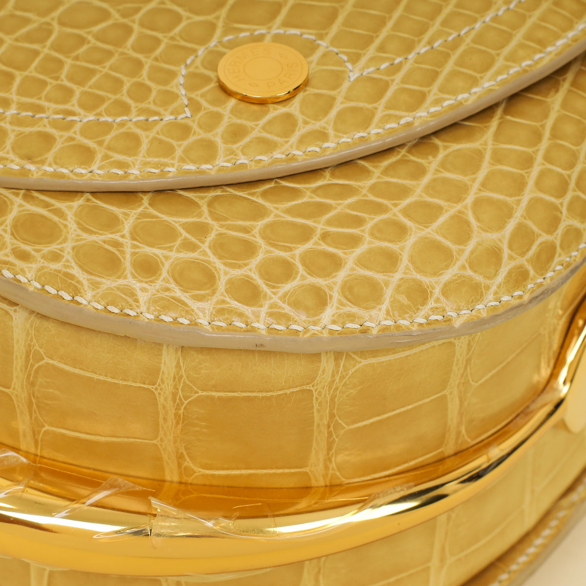 Hermes Jaune Poussin Alligator Passe-Guide Bag