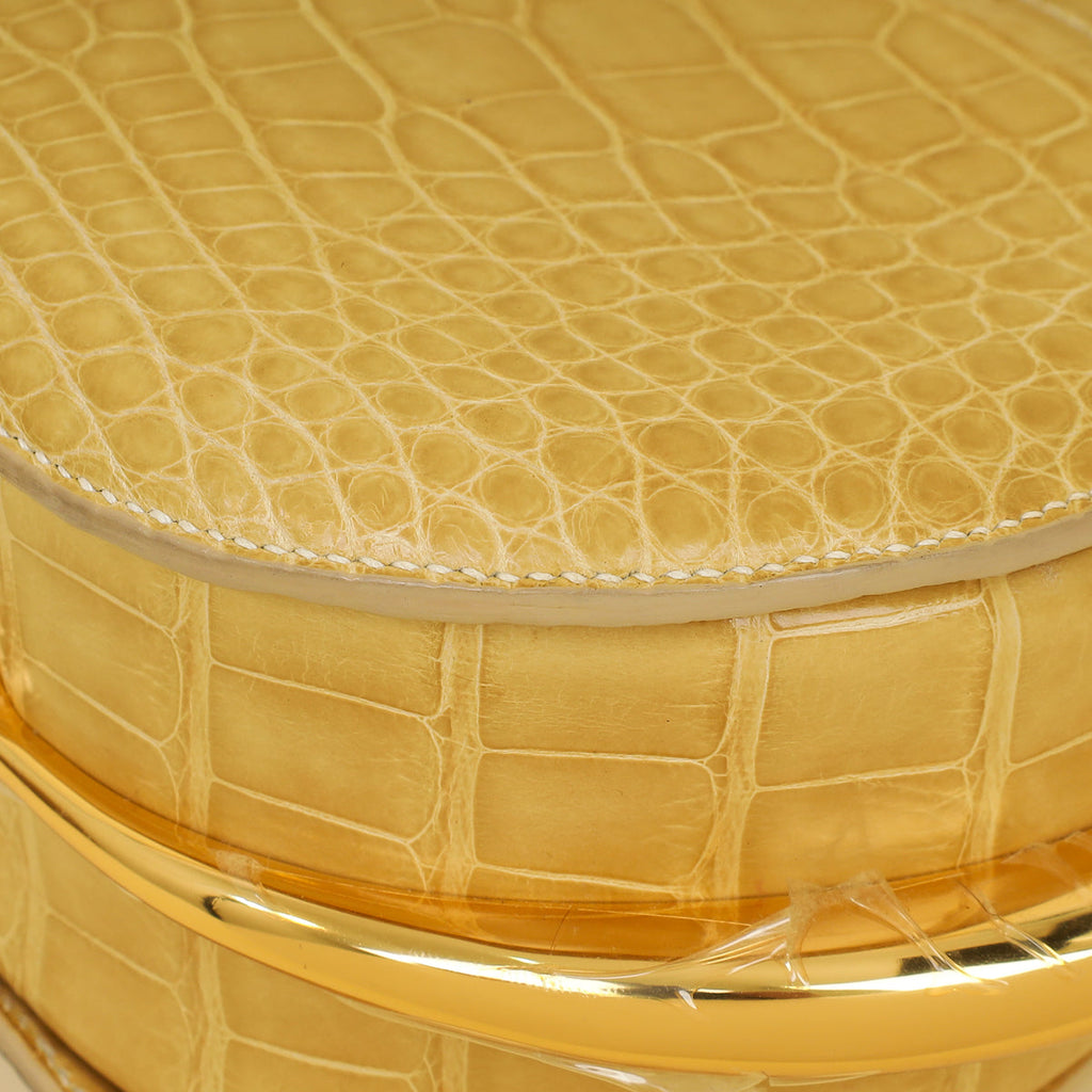Hermes Jaune Poussin Alligator Passe-Guide Bag