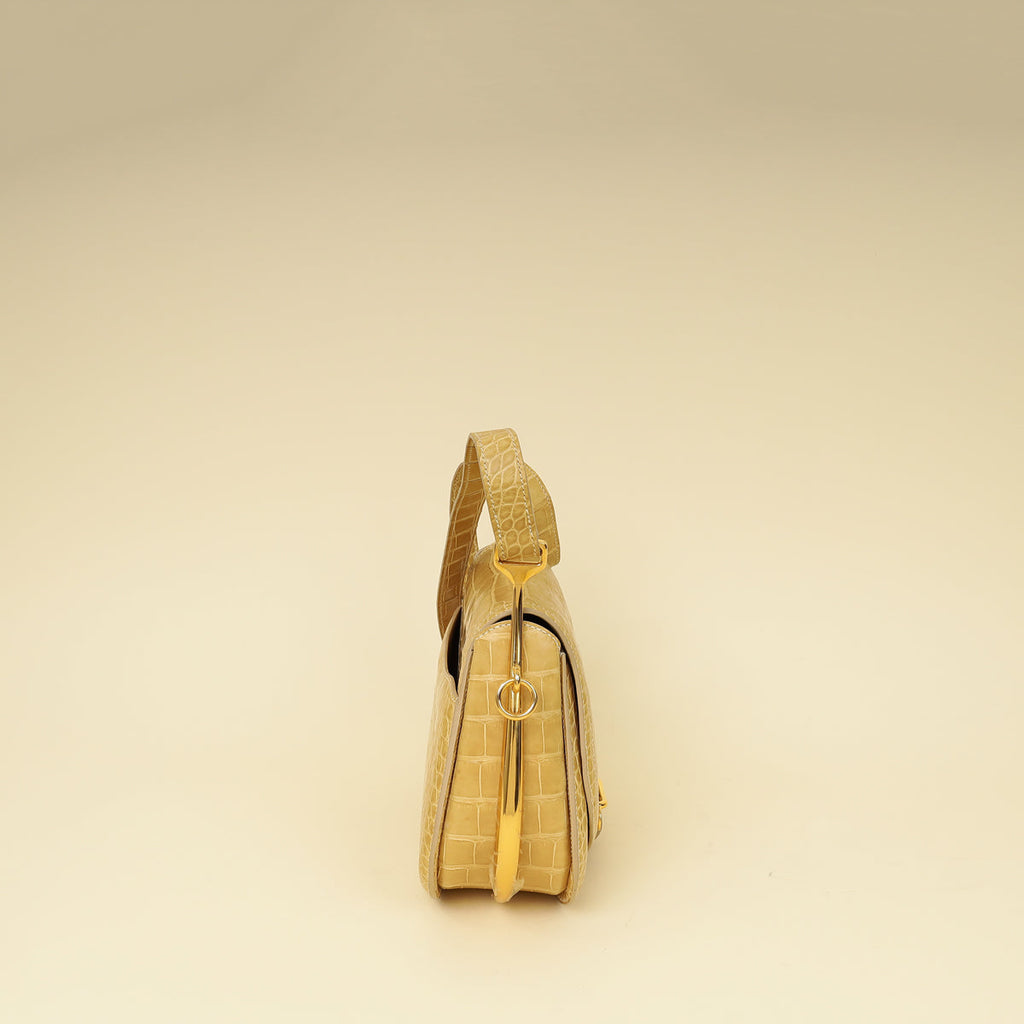 Hermes Jaune Poussin Alligator Passe-Guide Bag