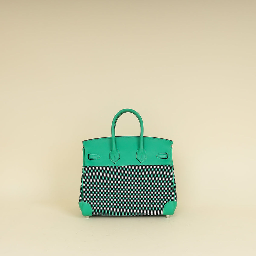Hermes Tricolor Toile Quadrille Birkin 25 Bag