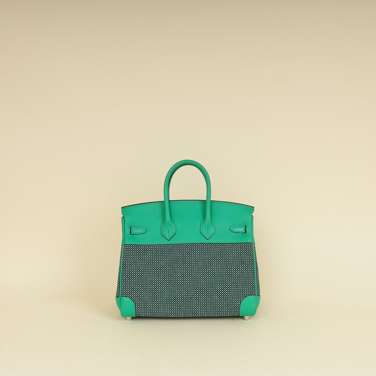 Hermes Tricolor Toile Quadrille Birkin 25 Bag
