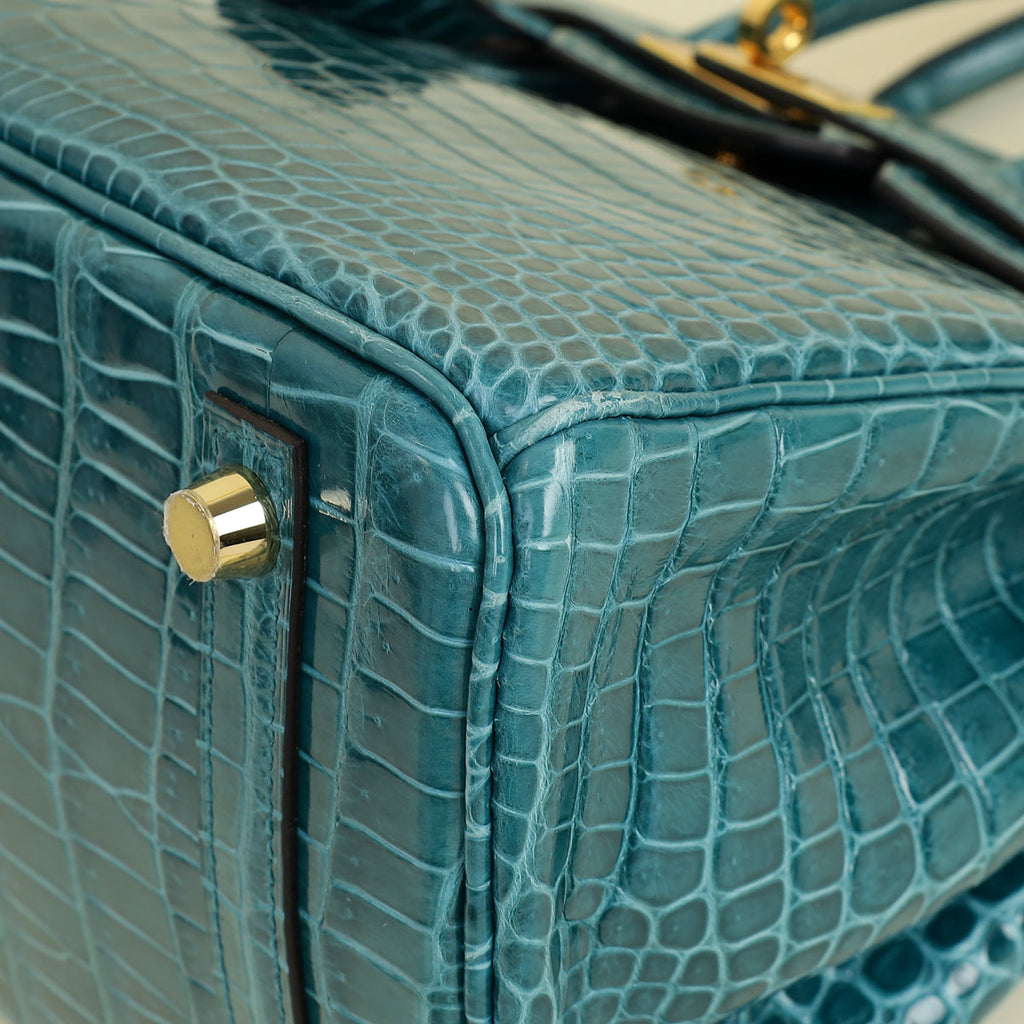 Hermes Colvert Shiny Crocodile Porosus Birkin 25 Bag