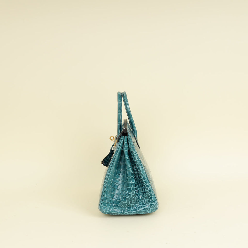 Hermes Colvert Shiny Crocodile Porosus Birkin 25 Bag