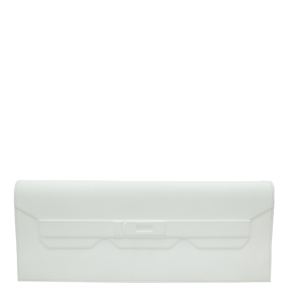 Hermes New White Swift Birkin Shadow Clutch