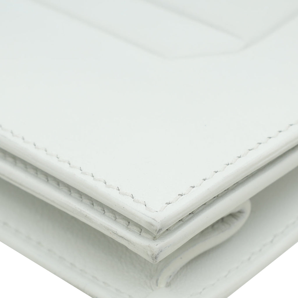 Hermes New White Swift Birkin Shadow Clutch