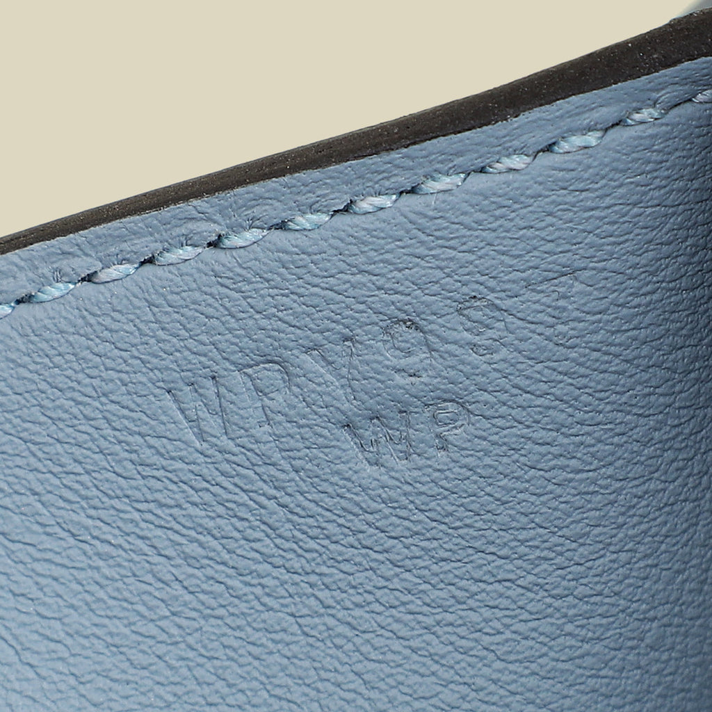 Hermes Bleu Lin Mini Lindy Bag