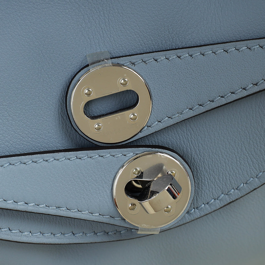 Hermes Bleu Lin Mini Lindy Bag