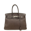 Hermes Chocolate Retourne Birkin 35 Bag
