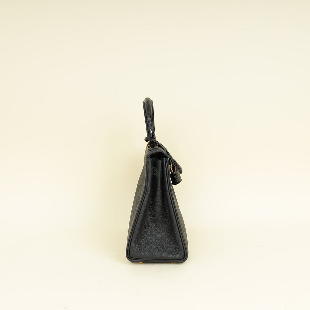 Hermes Noir Retourne Kelly Touch 25 Bag