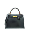 Hermes Bleu Marine Crocodile Niloticus Kelly Sellier 28 Bag