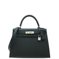 Hermes Noir Sellier Kelly 28 Bag
