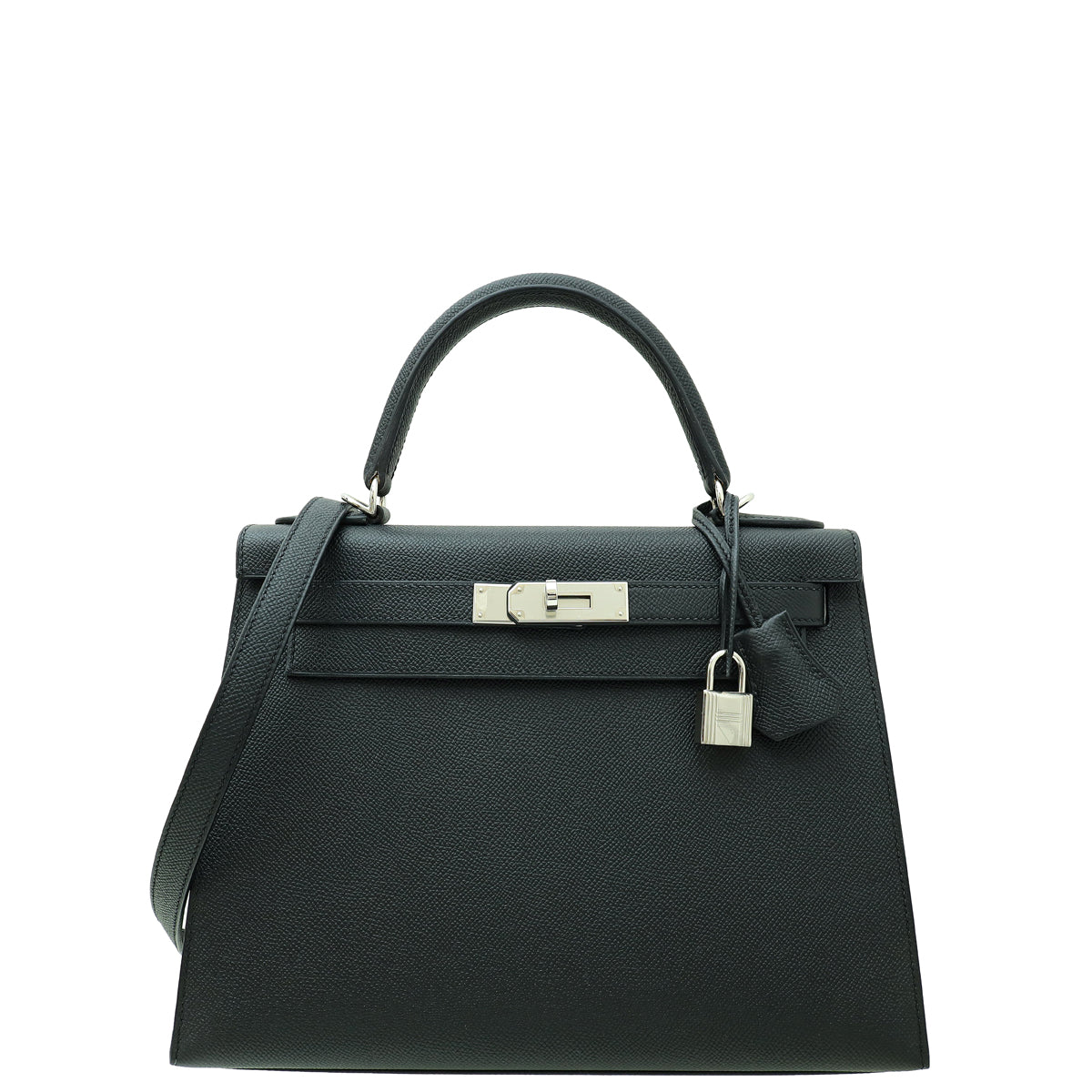 Hermes Noir Sellier Kelly 28 Bag
