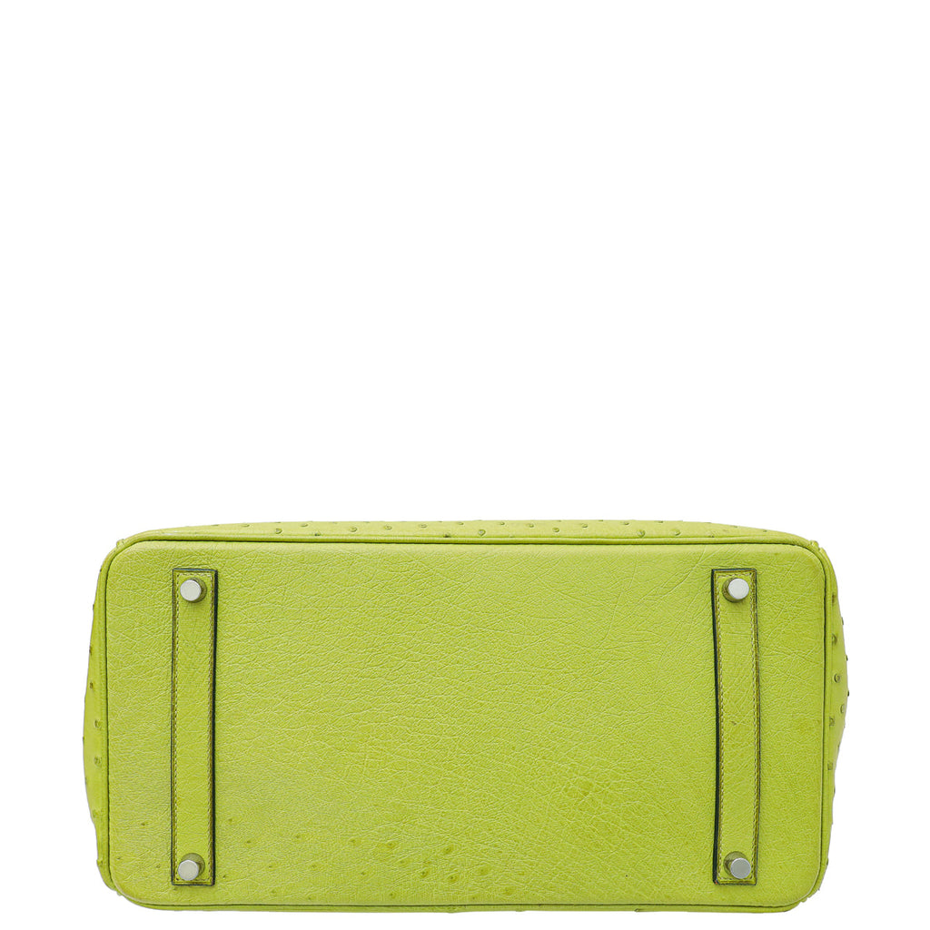 Hermes Vert Anise Ostrich Birkin 35 Bag