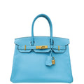 Hermes Bicolor Mysore Chevre Horseshoe Birkin 30 Bag
