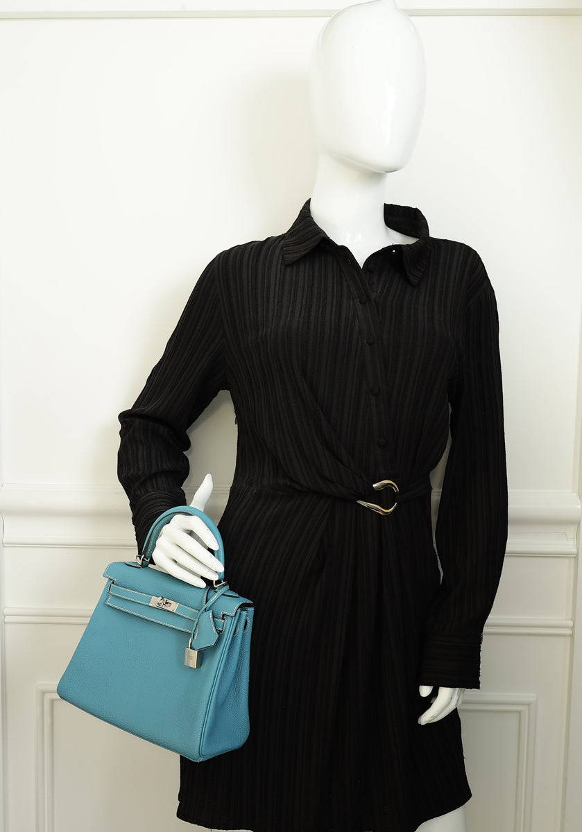 Hermes Blue Jean Retourne Kelly 25 Bag