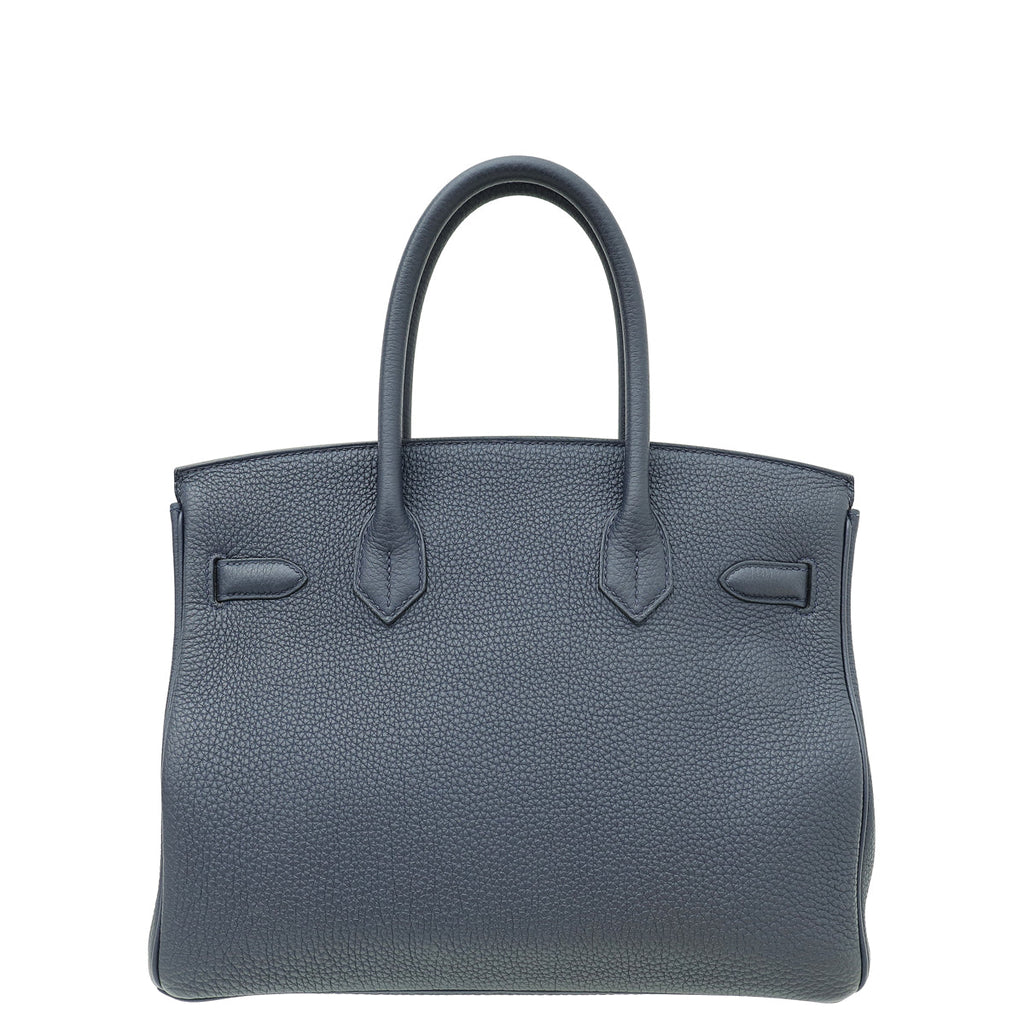 Hermes Bleu Nuit Retourne Birkin 30 Bag