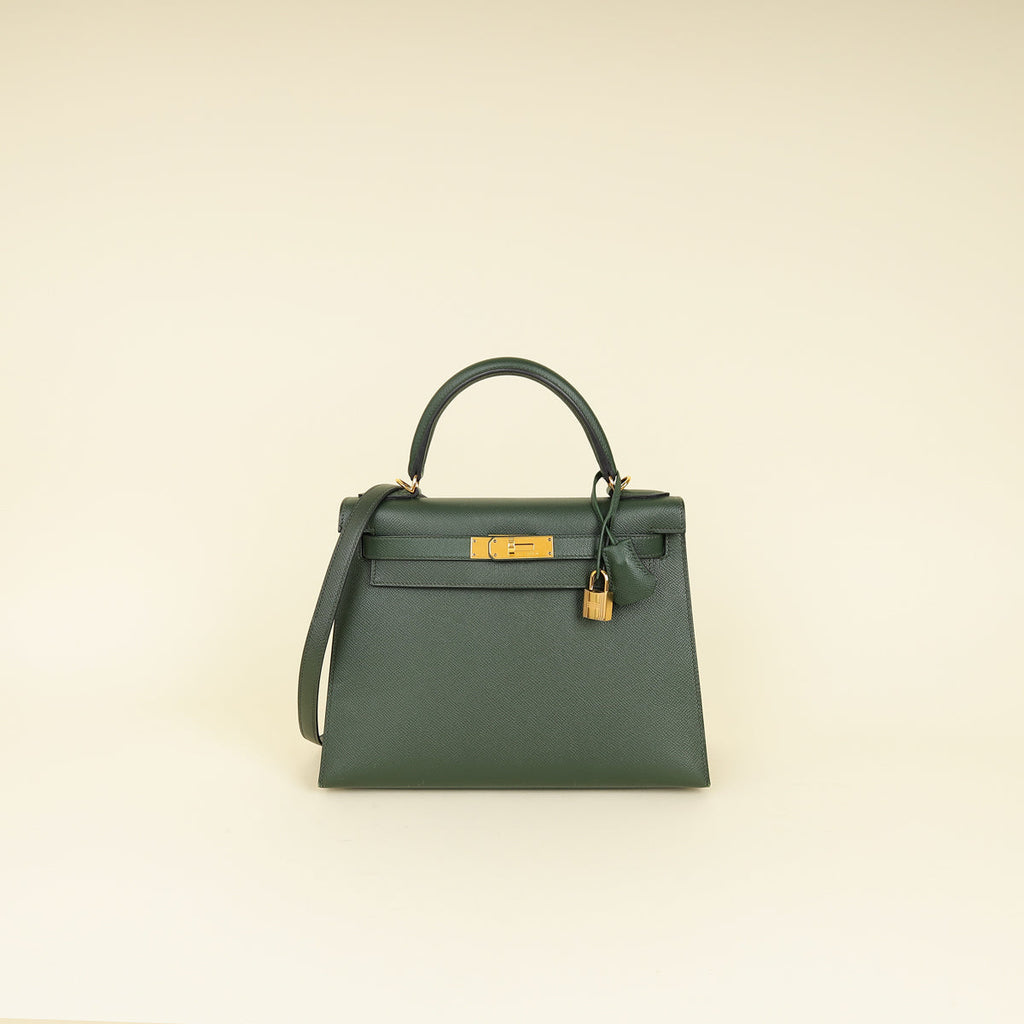 Hermes Vert Anglais Sellier Kelly 28 Bag