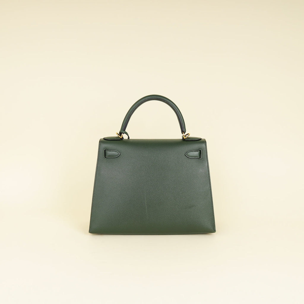 Hermes Vert Anglais Sellier Kelly 28 Bag