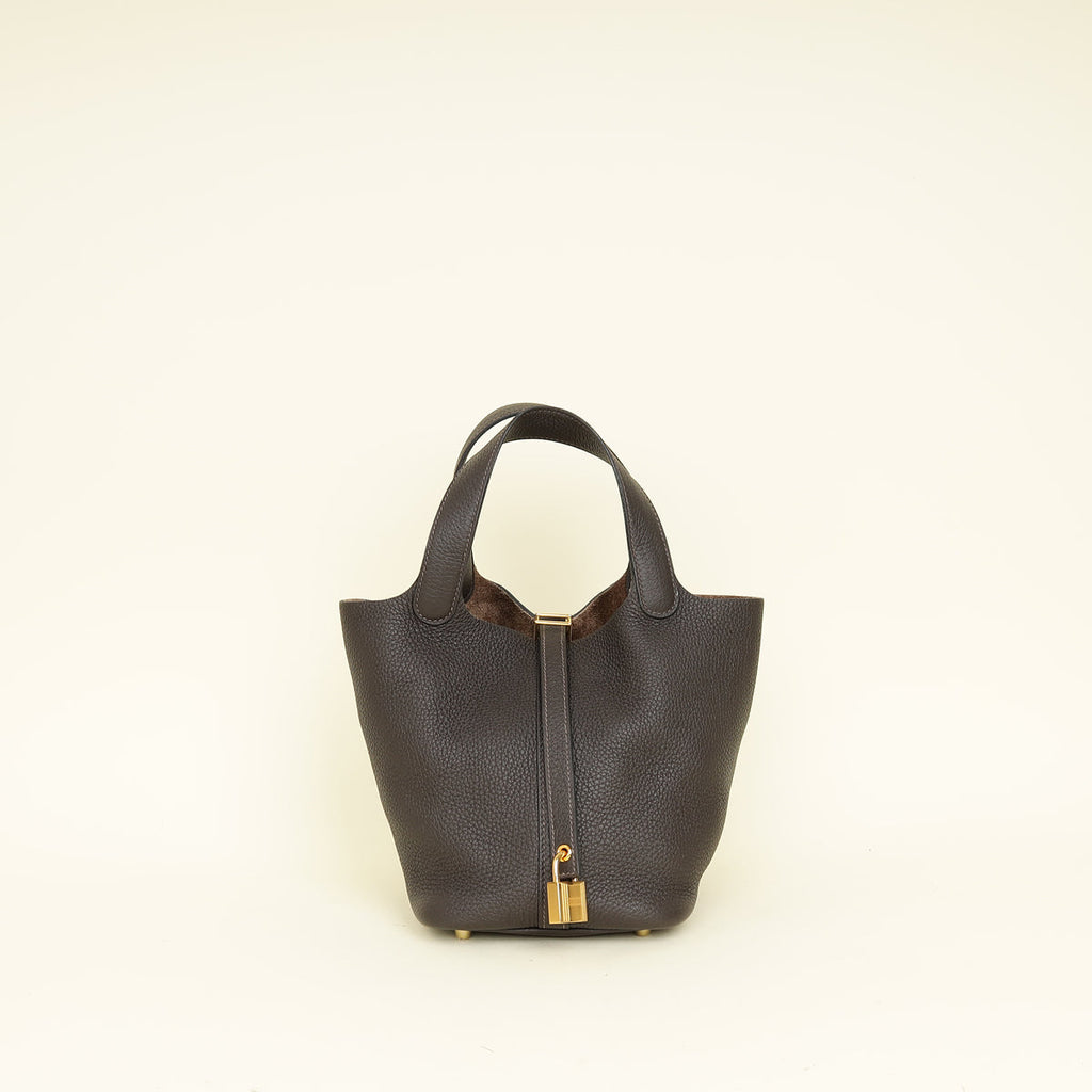 Hermes Chocolate Picotin Lock 18 Bag