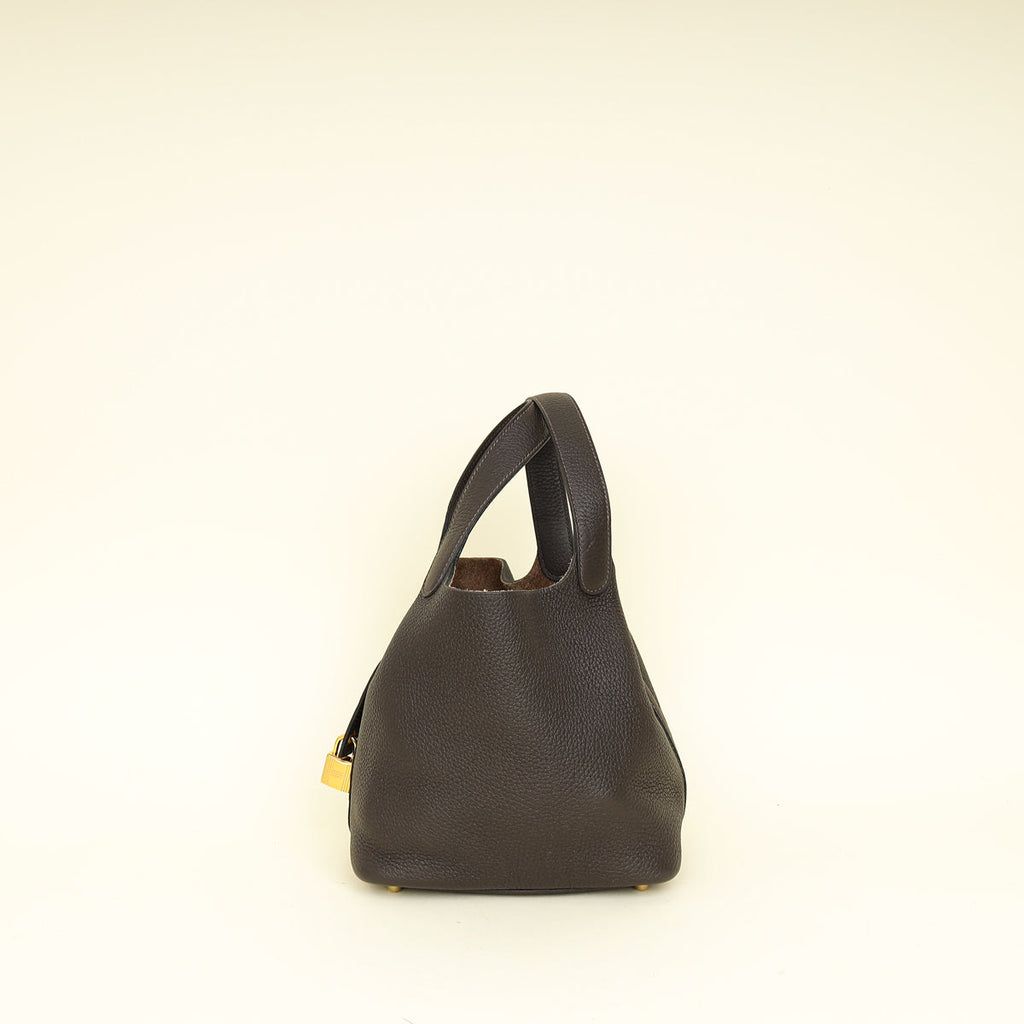 Hermes Chocolate Picotin Lock 18 Bag