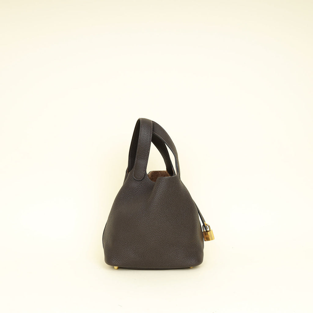 Hermes Chocolate Picotin Lock 18 Bag