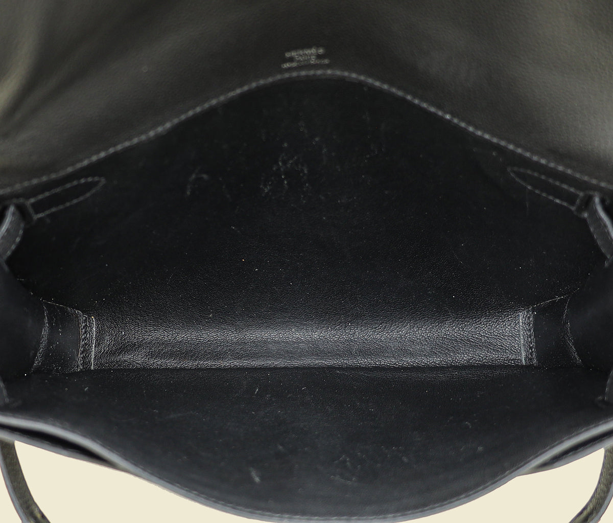 Hermes Noir Kelly Depeches 25 Pouch