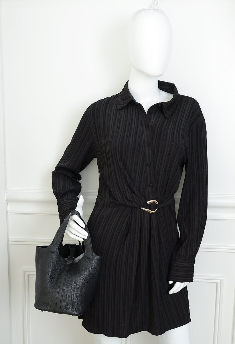 Hermes Monochrome Picotin Lock 18 Bag W/ Twilly