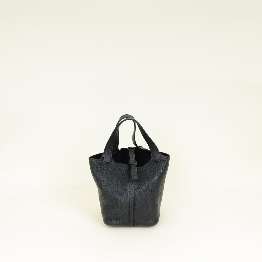 Hermes Monochrome Picotin Lock 18 Bag W/ Twilly